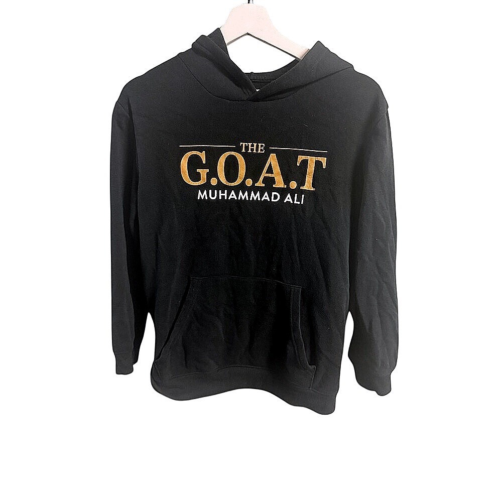 Muhammad Ali The GOAT Black Graphic Hoodie Kids Pullover Sweatshirt Boxing Logo